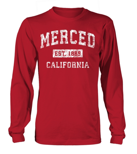 Merced California Ca Vintage Established Sports De Long sleeved Unisex