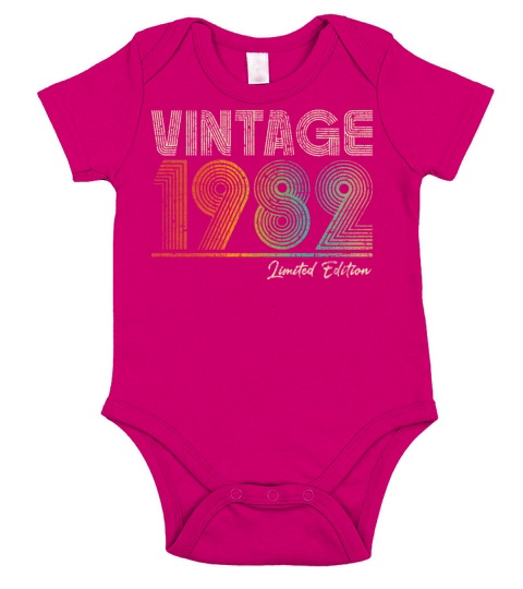 41 Years Old Vintage 1982 41st Birthday Gifts Short Sleeve Baby One-Piece
