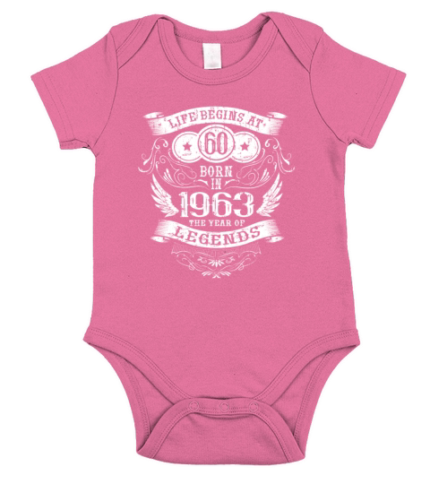 60th Birthday Gifts Vintage 1963 Vintage Sayings Short Sleeve Baby One-Piece
