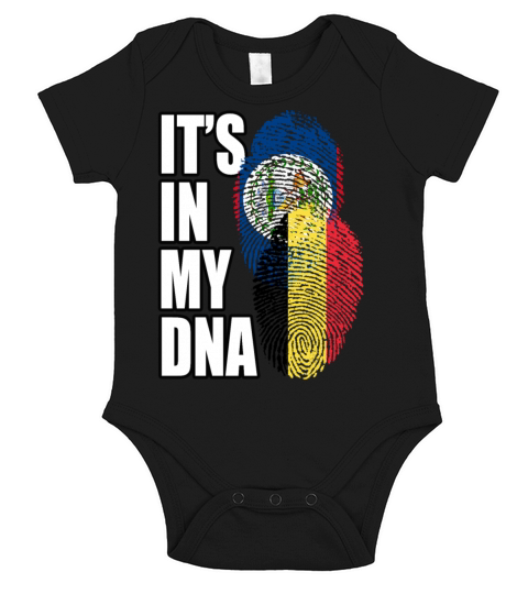 Belizean And Belgian Mix Heritage DNA Flag Short Sleeve Baby One-Piece