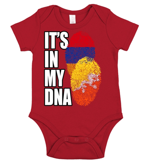 Bhutanese And Armenian Mix Heritage DNA Flag Short Sleeve Baby One-Piece