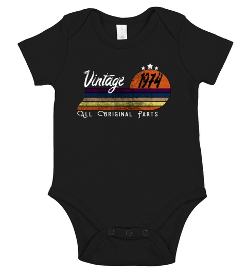 Born In 1974 Vintage Retro Classic Gifts Short Sleeve Baby One-Piece