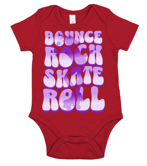 Bounce Rock Skate Roll Groovy Roller Skater Purple Short Sleeve Baby One-Piece