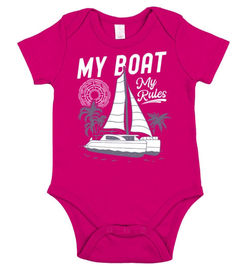 Catamaran Sailor My Boat My Rules Short Sleeve Baby One-Piece