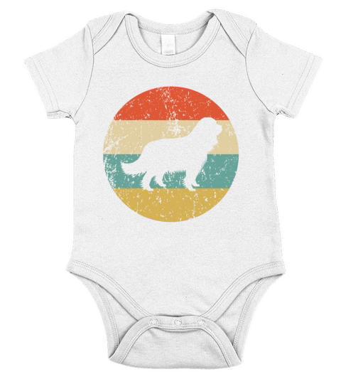 Cavalier King Charles Spaniel Retro Dog Short Sleeve Baby One-Piece
