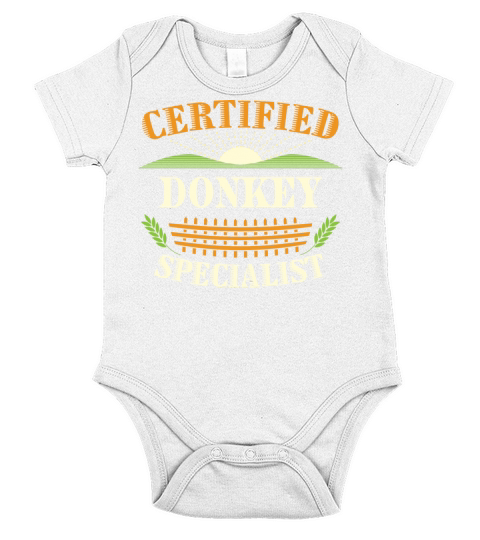 Certified Donkey Specialist Farmer Funny Farming Short Sleeve Baby One-Piece