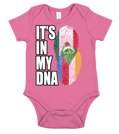 Comoran And Mexican Mix Heritage DNA Flag Short Sleeve Baby One-Piece