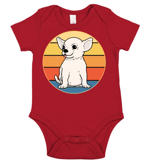 Cute Chihuahua Dog Breed Vintage Retro Sunset Short Sleeve Baby One-Piece
