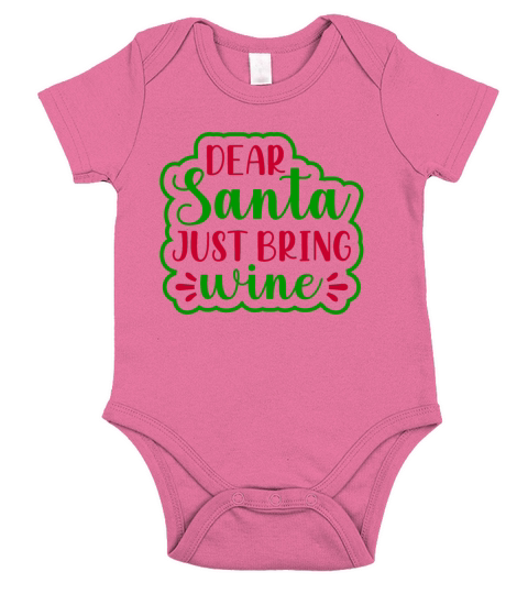 Deap Santa Just Bring Wine Short Sleeve Baby One-Piece