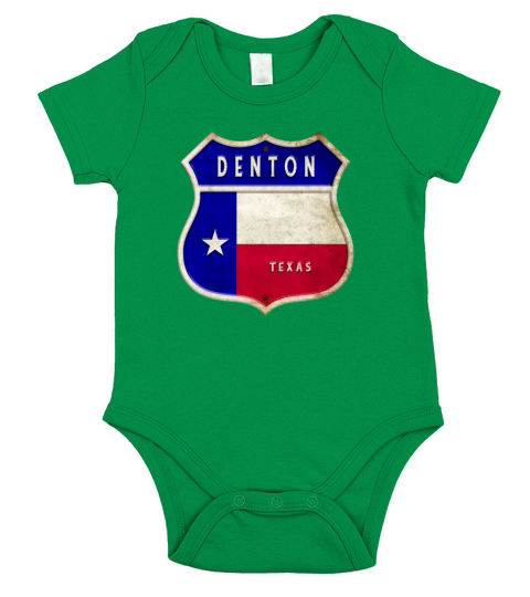 Denton Texas coat of arms flag design Short Sleeve Baby One-Piece