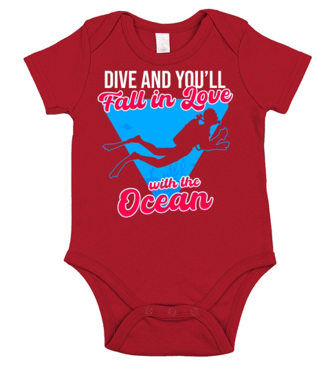 Dive And You ll Fall In Love With The Ocean Short Sleeve Baby One-Piece
