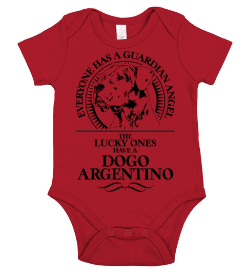 Dogo Argentino Guardian Angel Dog quote Short Sleeve Baby One-Piece