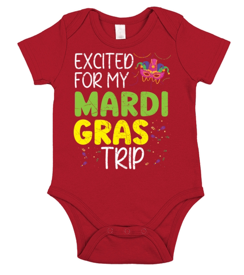 Excited For My Mardi Gras Trip Shenanigan Short Sleeve Baby One-Piece