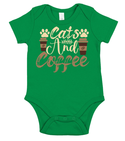 Funny Quote Vintage Azuco Coffee Cat Short Sleeve Baby One-Piece