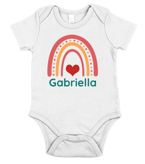Gabriella Vintage Boho Rainbow Short Sleeve Baby One-Piece