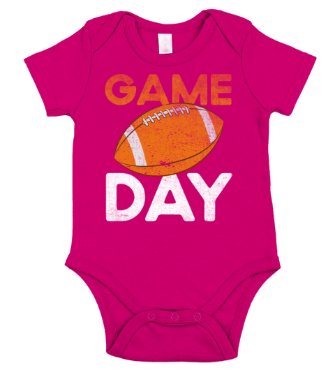 Game Day Football Season Team Sports Vintage Short Sleeve Baby One-Piece