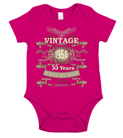 Gift for 55th birthday - Vintage ornaments - gift Short Sleeve Baby One-Piece