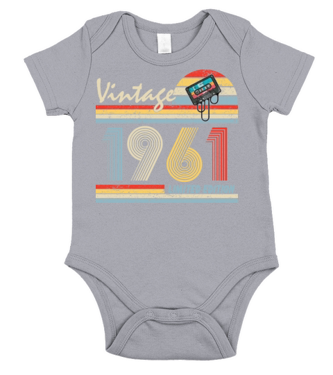 Happy 60th Birthday Vintage 1961 Shirt 60 Year Old Short Sleeve Baby One-Piece