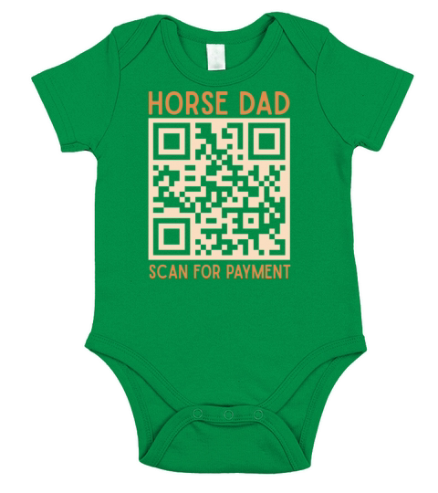 Horse Dad Scan For Payment Funny Quote Vintage Short Sleeve Baby One-Piece