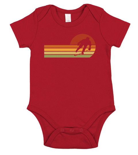 Ice Hockey Retro Vintage Short Sleeve Baby One-Piece