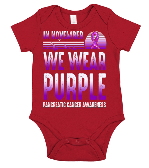 In November We Wear Purple Pancreatic Cancer Short Sleeve Baby One-Piece