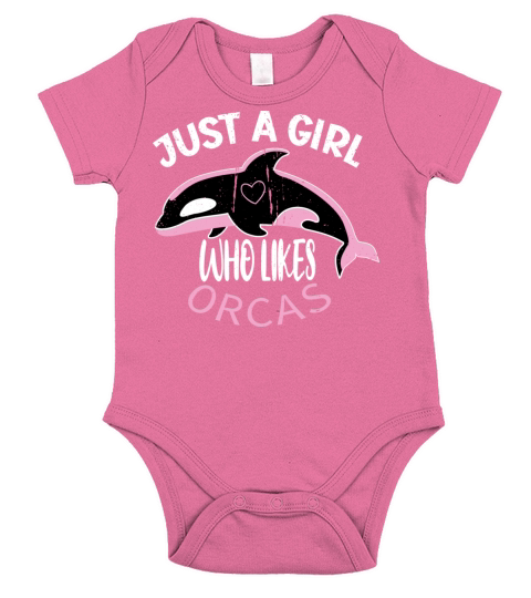 JUST A GIRL WHO LIKES ORCAS Short Sleeve Baby One-Piece