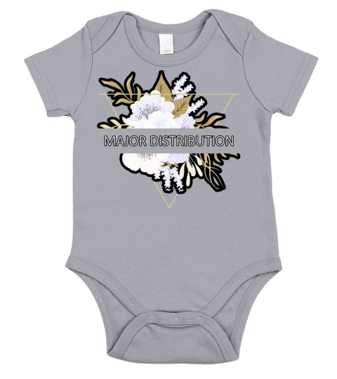 Major Distribution Flower Floral Minimalist Typogr Short Sleeve Baby One-Piece