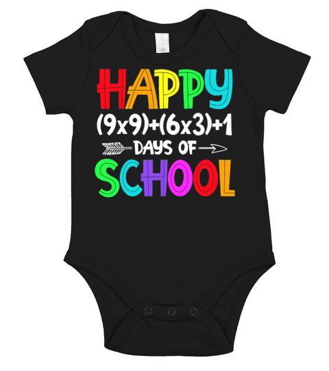 Math Formula 100 Days Of School Shirt Math Teacher Short Sleeve Baby One-Piece