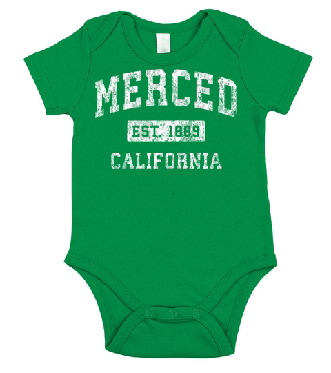 Merced California Ca Vintage Established Sports De Short Sleeve Baby One-Piece