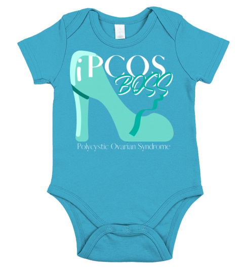 PCOS BOSS Babe Polycystic Ovary Syndrome Teal Short Sleeve Baby One-Piece