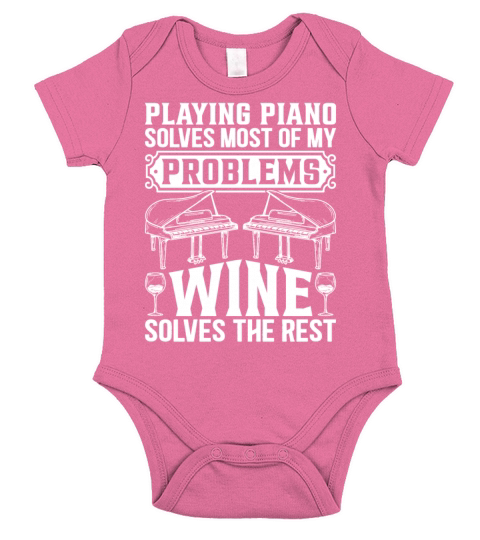 Playing Piano Solves Most Of My Problems - Piano P Short Sleeve Baby One-Piece
