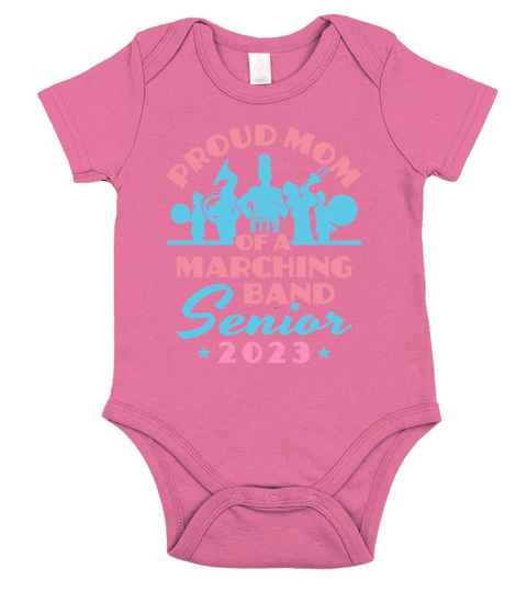 Proud Mom of a Marching Band Senior 2023 Short Sleeve Baby One-Piece
