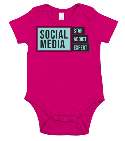 Social Media Star Addict Expert Short Sleeve Baby One-Piece