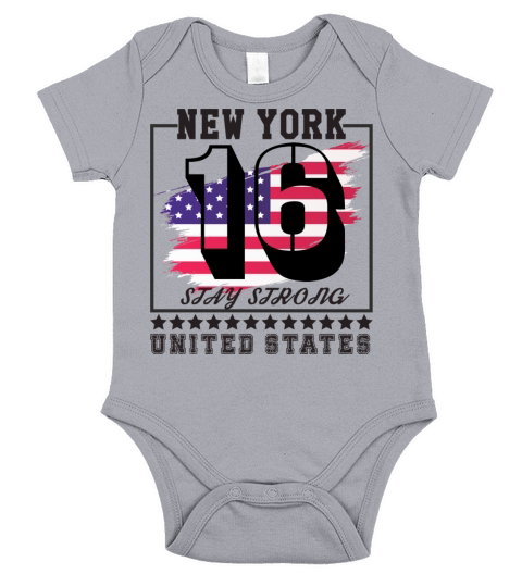 Stay Strong American Vintage Typography Lettering Short Sleeve Baby One-Piece