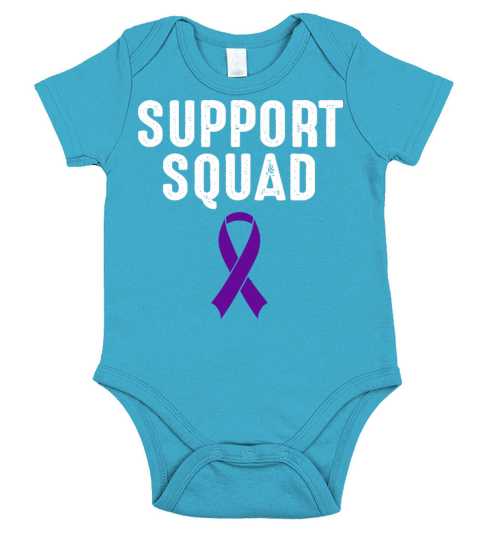 Support Squad Funny Quote Lymphoma Awareness Short Sleeve Baby One-Piece