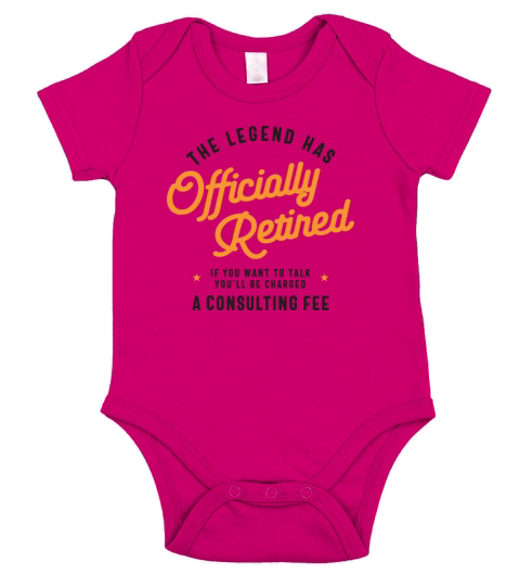 The Legend Has Officially Retired Funny Retirement Short Sleeve Baby One-Piece