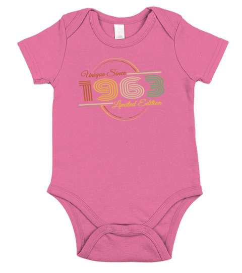 Unique since 1963 Retro Birthday Vintage Style Short Sleeve Baby One-Piece