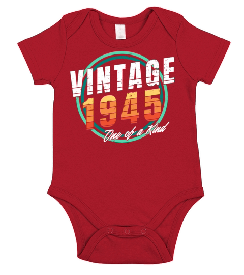 Vintage 1945 Shirt for Men Women 78 Year Old 78th Short Sleeve Baby One-Piece