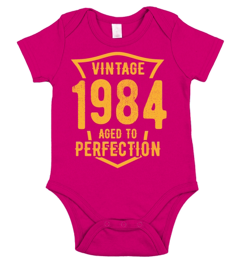 Vintage 1984 Aged To Perfection 39th Birthday Short Sleeve Baby One-Piece