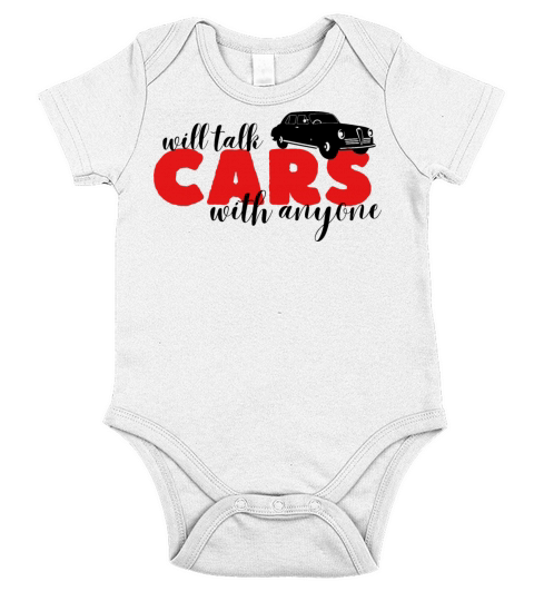 will talk cars with anyone automobile funny Short Sleeve Baby One-Piece