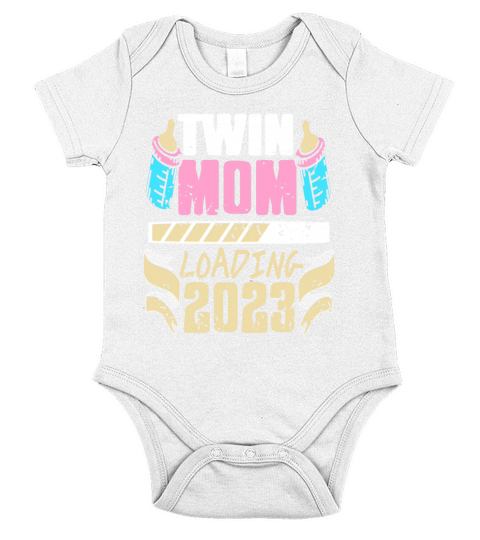 Womens Twin Mama Twin Mom to Be Pregnancy Short Sleeve Baby One-Piece