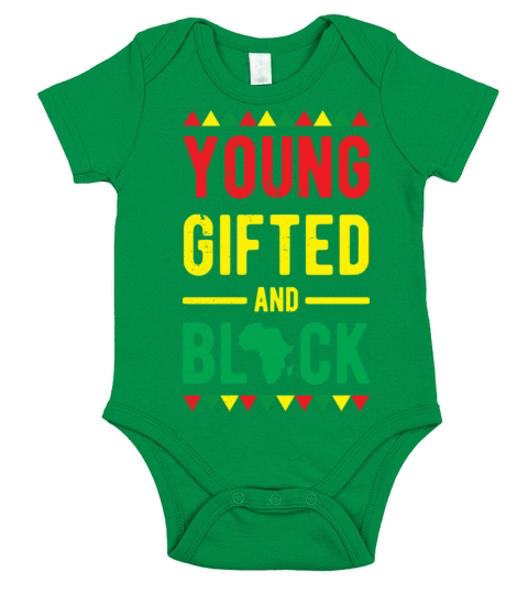 Young Gifted and Black Clothes Gift Afro American Short Sleeve Baby One-Piece