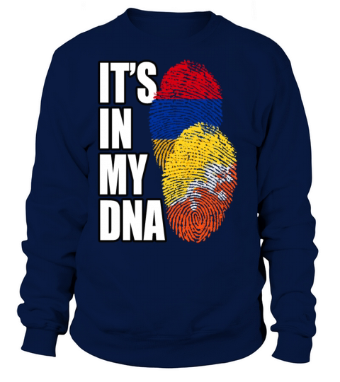 Bhutanese And Armenian Mix Heritage DNA Flag Sweatshirt Unisex