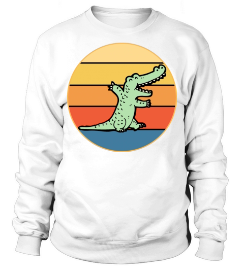 Crocodile Retro Sunset Vintage Wild Animal Sweatshirt Unisex