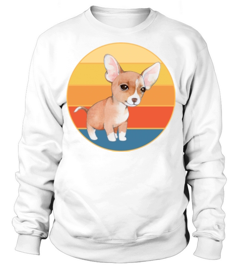 Cute Chihuahua Dog Breed Vintage Retro Sunset Sweatshirt Unisex