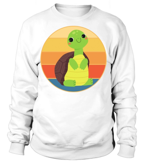 Cute Turtle Vintage Retro Sunset Marine Animal Sweatshirt Unisex