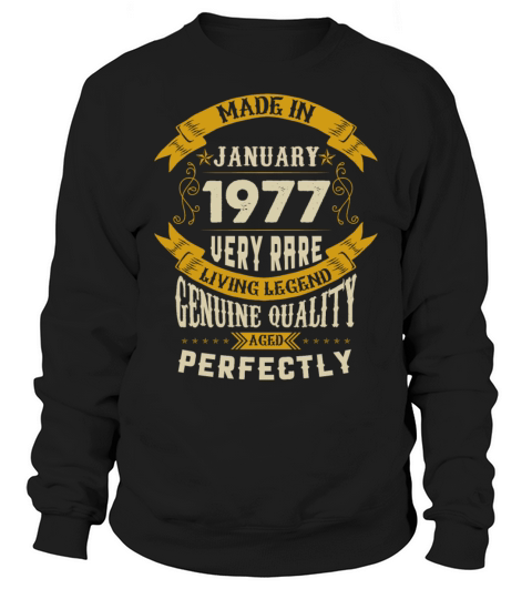 January 1977 Vintage Birthday Present Sweatshirt Unisex