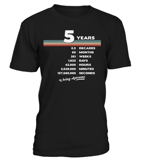 5th Birthday Vintage 5 Years Old Retro 60 Months T-Shirt Unisex
