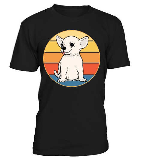 Cute Chihuahua Dog Breed Vintage Retro Sunset T-Shirt Unisex