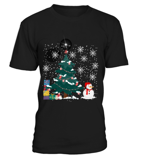 Snowman with Christmas tree and gifts T-Shirt Unisex